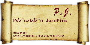 Pászkán Jozefina névjegykártya